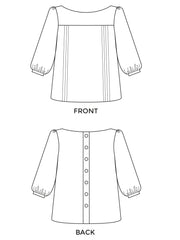 Mathilde pattern by Tilly and the Buttons – sew an elegant button-back blouse 