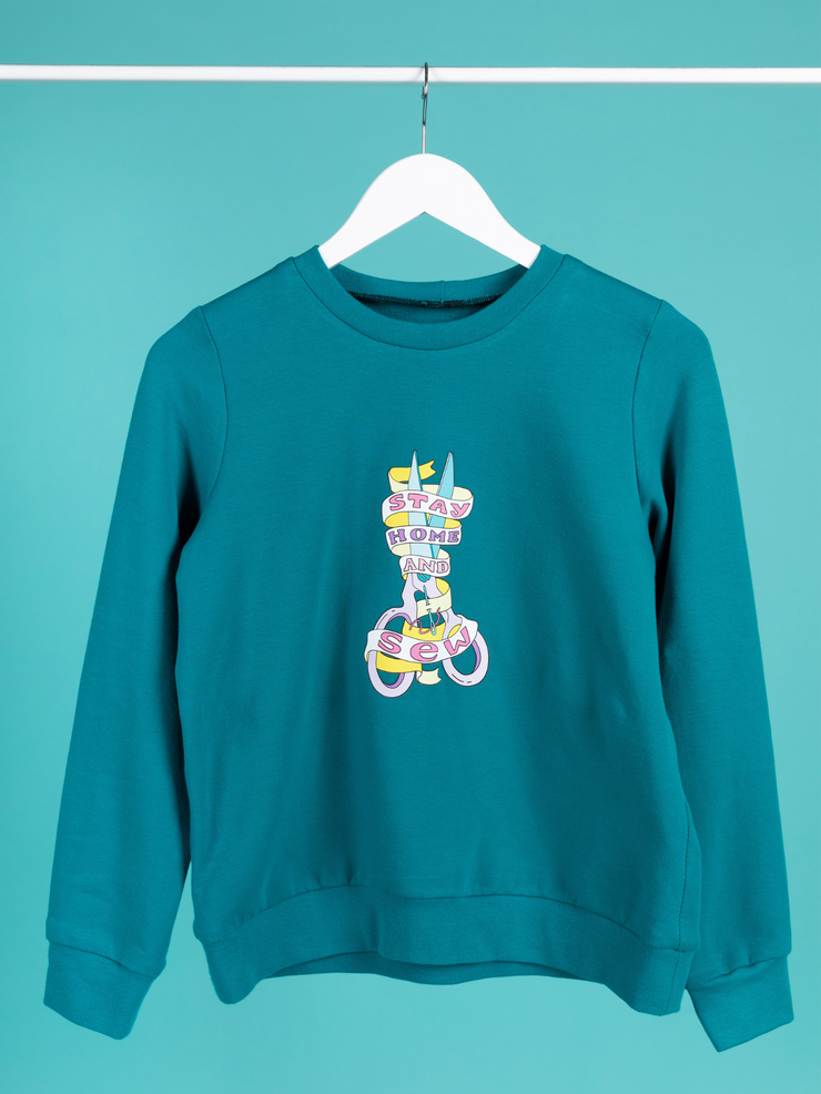 Peacock colour Billie sweatshirt with &