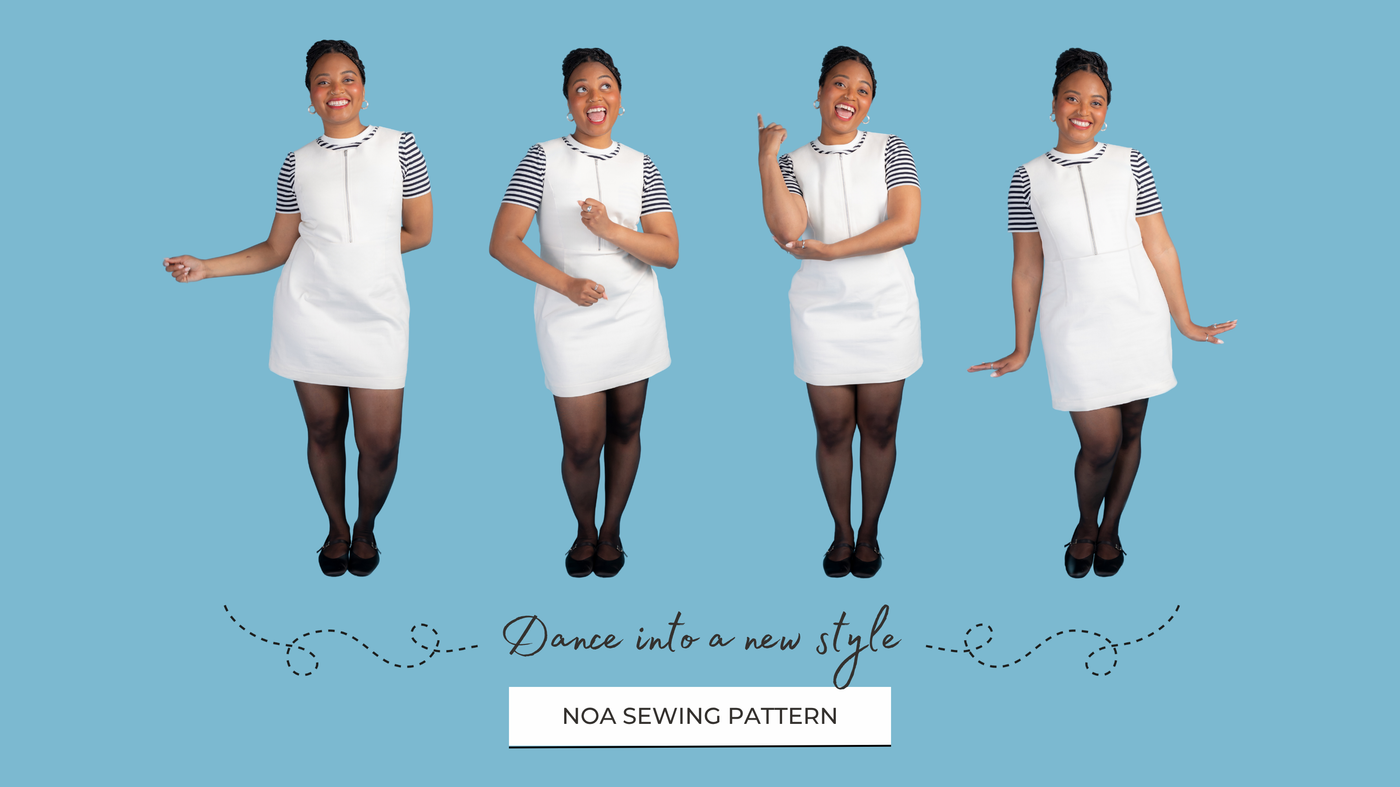 Noa zip front pinafore sewing pattern - Dance into a new style