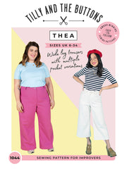 Thea wide leg trousers sewing pattern with welt pockets - Tilly and the Buttons