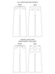 Thea wide leg trousers sewing pattern - Tilly and the Buttons