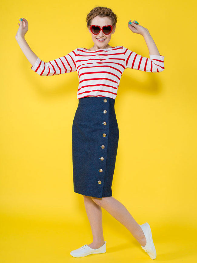 Sewing Pattern A Line Button Front Skirt 8393 UNCUT Vintage Mccall