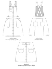 Bobbi skirt or pinafore sewing pattern by Tilly and the Buttons
