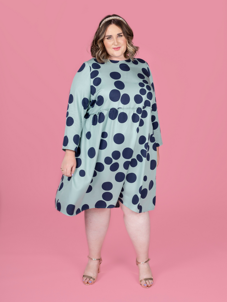 Polka dot shop smock top