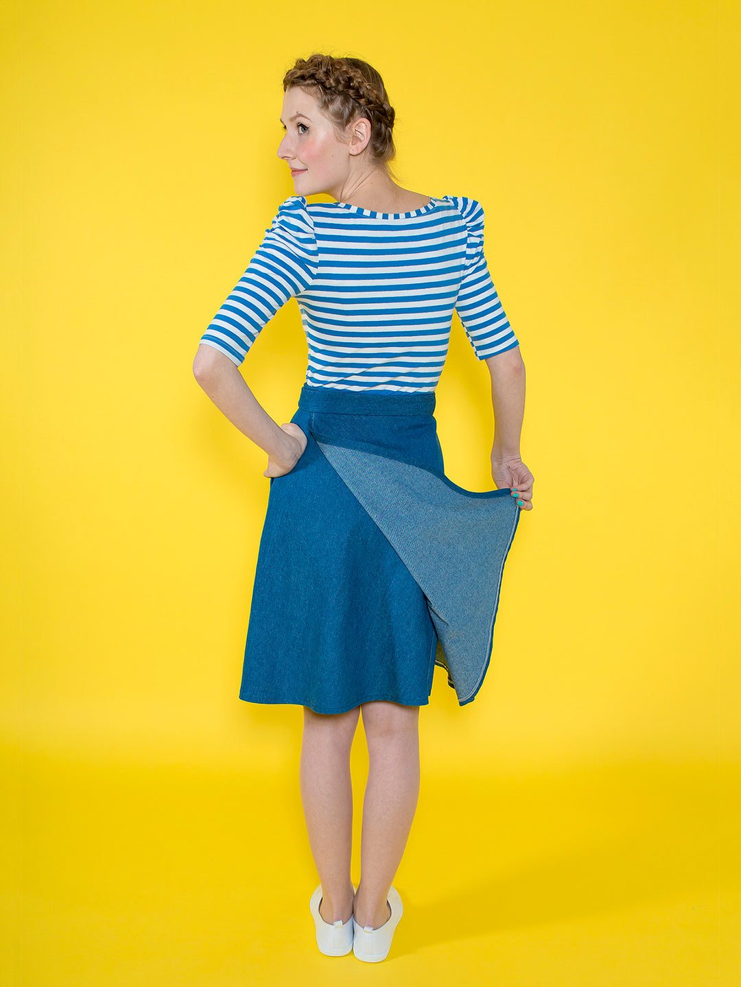 Button front skirt quilt hot sale