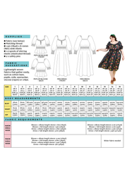 Tilly and the Buttons Mabel dress and blouse sewing pattern envelope back