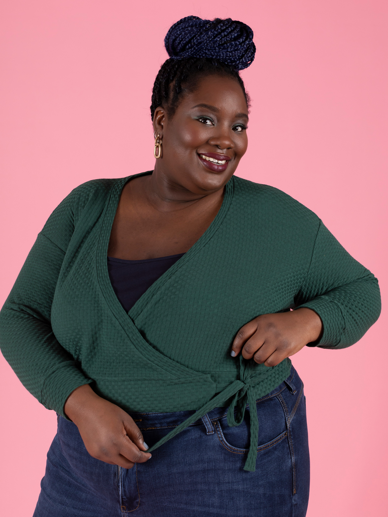 Plus size top wrap cardigan