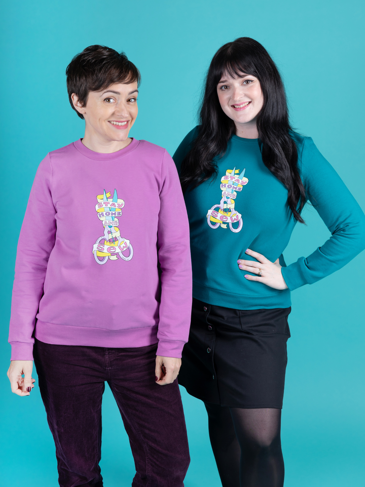Tilly Walnes and Abi Dyson wear matching Billie sweatshirts with &