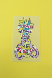 Close up of Tilly and the Buttons' Stay Home and Sew iron-on scissors transfer, designed by Liz Harry.