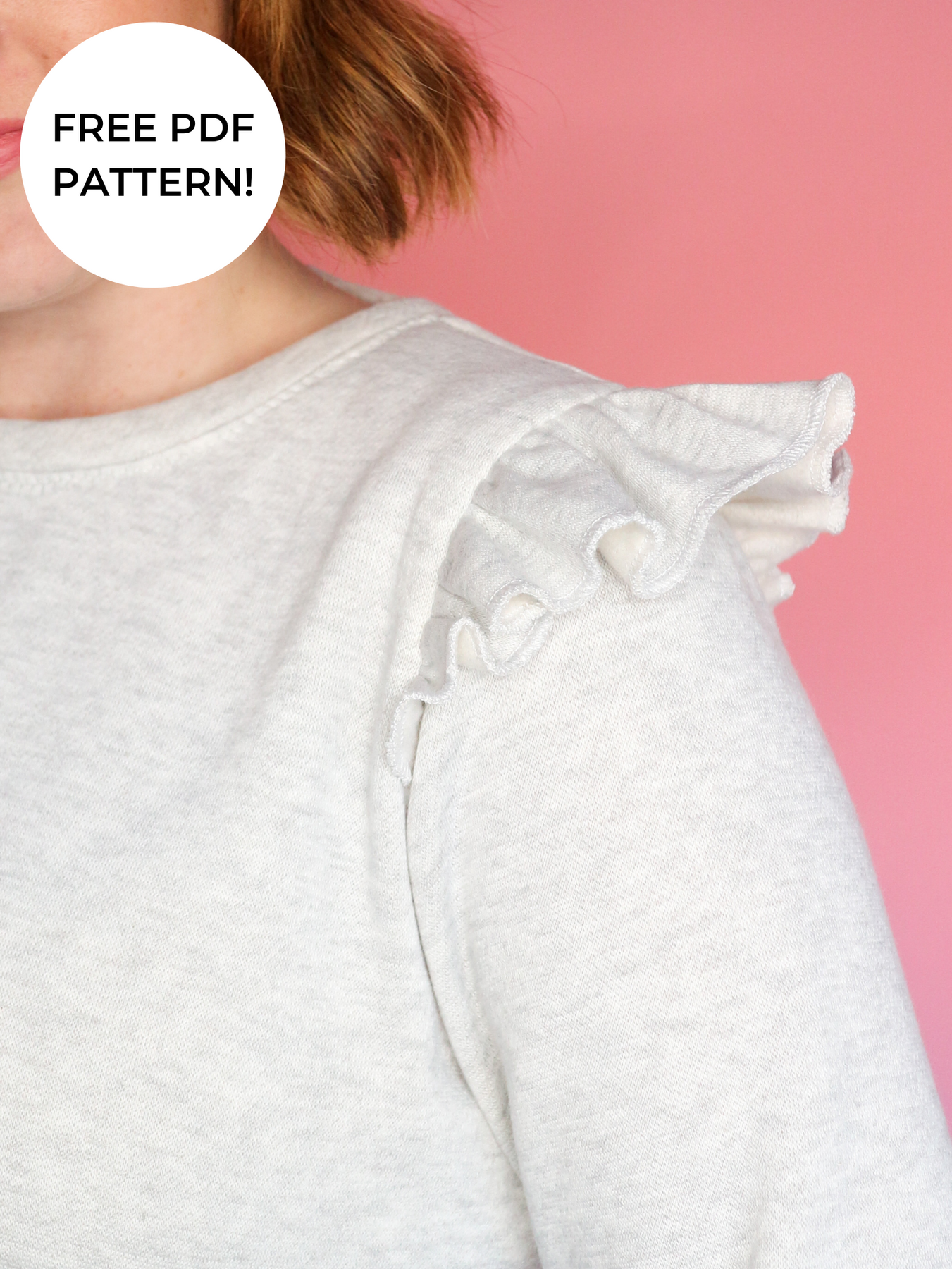 Sweater with ruffle shoulders discount